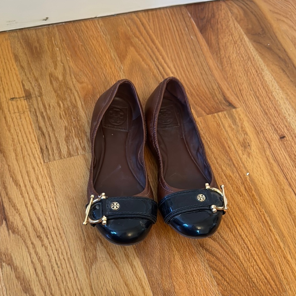 Women's Tory Burch Brown and Black Flats